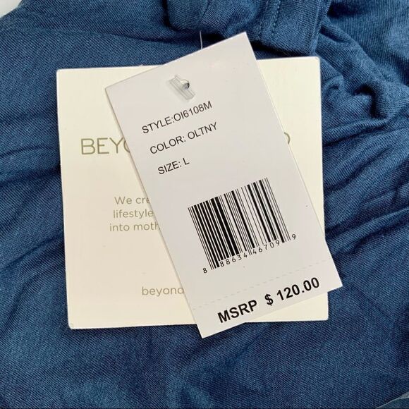 BEYOND THE BUMP BEYOND YOGA MATERNITY NORTHSTAR SHIRT DRESS IN OUTLAW NAVY BLUE - Picture 10 of 14